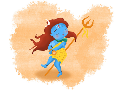 Shiva character cute god hindu illustration india lord mythology nepal power procreate shakti shiva