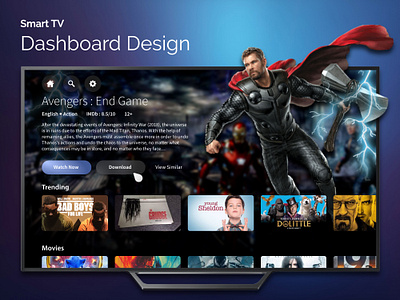 Smart TV Dashboard Design dashboad design screen smart tv ui ux