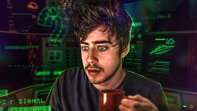 Talking to aliens (and drinking coffee). art artwork color design illustration manipulation thumbnail