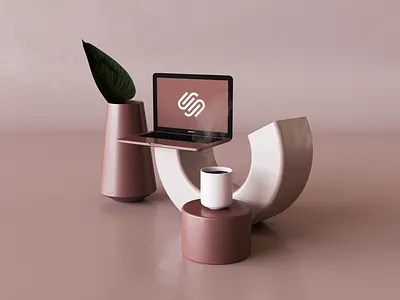 Squarespace 3d c4d corona mock octane pink render squarespace squarespace design