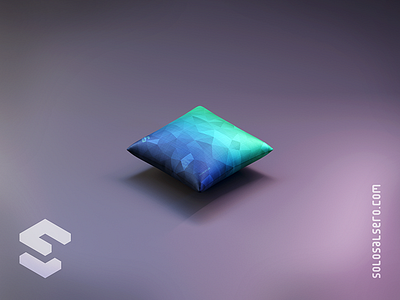 Cushion 3d blender blue c4d cinema4d cushion degraded design fabric graphicdesign green isometric object redbubble solosalsero