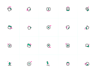 Icon set! calendar ui cart category chat coffee delete document downoad editing files folder home like paly photocamera settings ui shopify shopping video wishlist