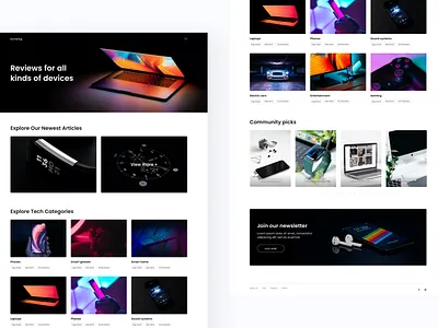 Tech article front page banner clean design flat home page landing page technology ui ui design web webdesign website