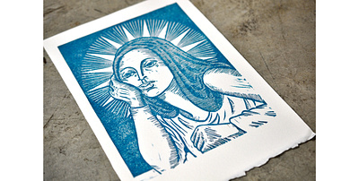 Saint Boredom Block Print art artwork block print block printing lino print linocut printmaking