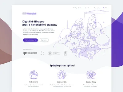 HistoryLab brown illustrated web illustration index light microsite minimal onepage purple web website website design