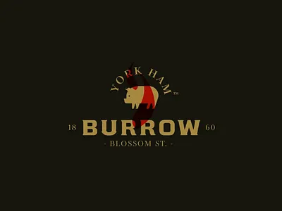 York Ham ham logo logotype pork typo
