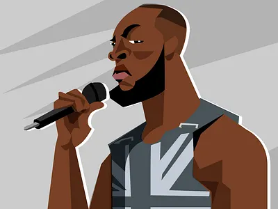 Stormzy british character grime illustration music rap singer stormzy vector