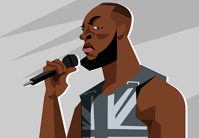 Stormzy british character grime illustration music rap singer stormzy vector