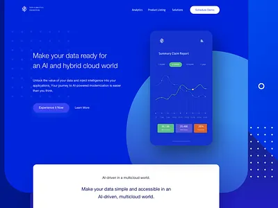 Data & Analytics Homepage Concept app branding design direction illustration interface logo ui ux vector web design