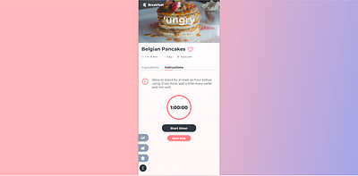 'ungry Instructions: Timer app design cooking design food hungry mobile design pancake recipe recipe app timer ui design visual design