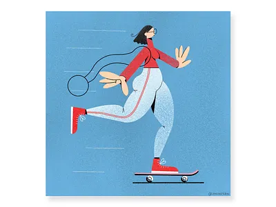 Sk8r Grl athleticgirl curvy curvygirl illustration procreate sk8r skater skatergirl zoom