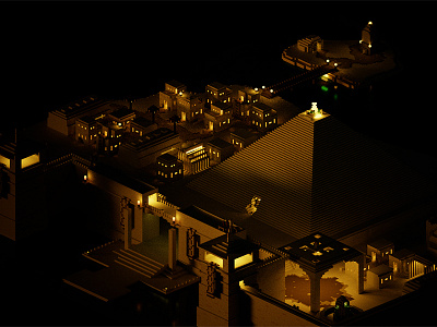 Pyramid City 3d city magicavoxel pyramind