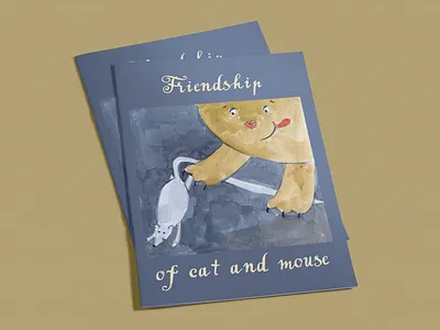 Children illustration "Friendship of cat and mouse" animal animal art animal illustration animals children children book illustration childrens book childrens illustration hand drawn illustration illustration art illustrations illustrator story watercolor watercolour