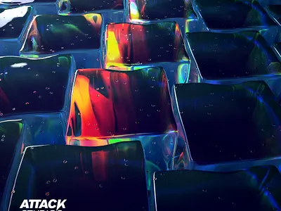 Ice cube field 3d cinema4d global illumination ice lights neon colors occasionalrender redshift3d styleframe
