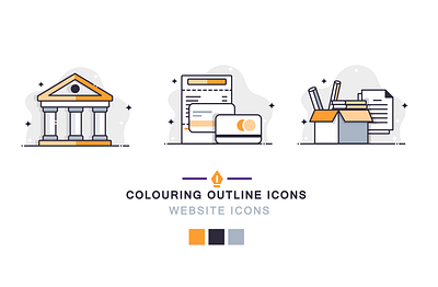 Color line icons icon set line icons set icon design