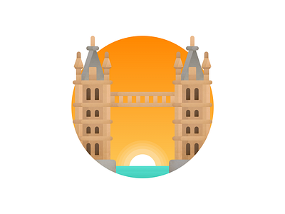 London Bridge Illustration badge bridge europe flat icon illustration illustrator logo london london bridge minimal sticker travel uk vector