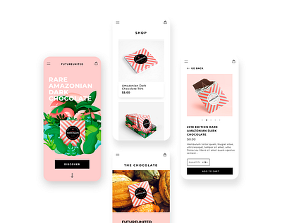 Mobile Website - FUTUREUNITED CHOCOLATE illustration minimal ui ux web
