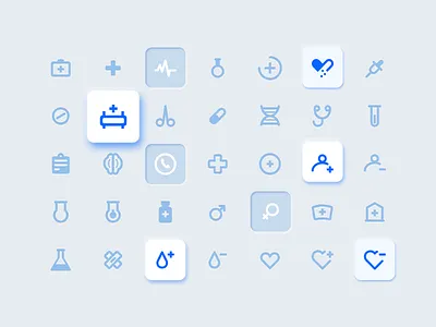 Medical Icons Set adobe design emergency figma icon medical neomorphism pack set simple sketch soft svg ui