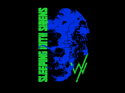 Sleeping With Sirens apparel apparel design band band merch clothing design illustration lightning merch neon skeleton skull skulls sleeping with sirens sws tee texture vector vintage