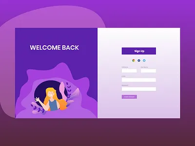 Sign up page illustrator signup slider webdesign