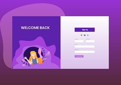 Sign up page illustrator signup slider webdesign