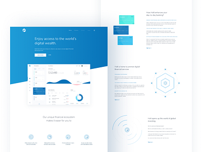 Holt online banking landing page app clean design illustration illustrator landing logo online banking platform product productdesign ui userexperience ux web website