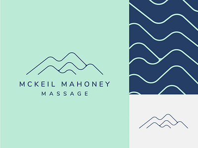 McKeil Mahoney Massage blue blues branding calm clean design green massage massage logo massage therapy mountain mountain logo mountains therapy