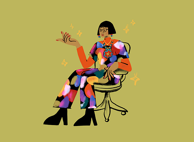 Kitkat Queen art color design desk drawing fashion girl illustration ipad leah schmidt leahschm leahschmidt line office portrait procreateapp sit sitting woman woman of color