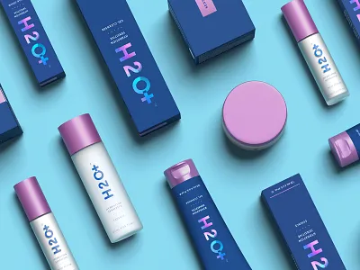 H2O+ Sensitive Skin Packaging beauty beauty product beautyessentials blue branding cream deepsea design gradients metallics packagedesign packaging product sensitive skin skin skincare
