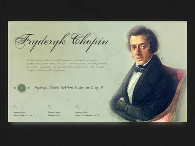 Chopin chopin colour creativity dailyui homepage music ui webdesign