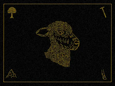 Lamb Illustration colorado denver engraving esoteric etching food truck illustration lamb line work linework occult sheep sigil sigils vintage
