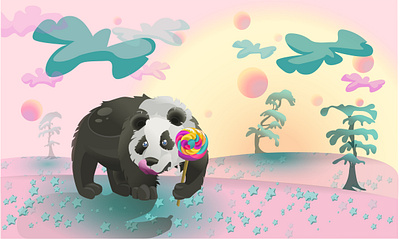 LOLLIPOP adobeillustration animalart design illustration illutration illutrator iloveanimals panda panda bear vector vectorart vectorartist vectordesign