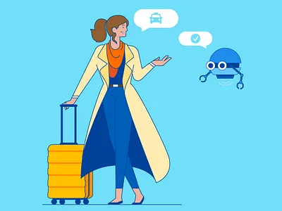 Personal assistant. ai artificial intelligence character character design commute concept conceptual creative drones help hover state illustration illustration art illustrator personal assistant robot schedule travel vector vector art