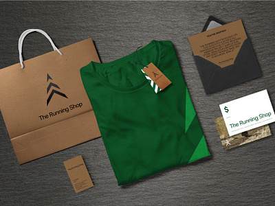 The Running Shop bag brand identity branding branding agency branding and identity branding design brandmark business card fitness gift card health and fitness identity system logo print retail stationary tshirt visual identity