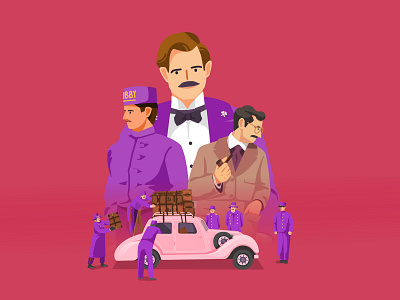 Grand Budapest hotel character illustration illustartion illustration ip movie vector