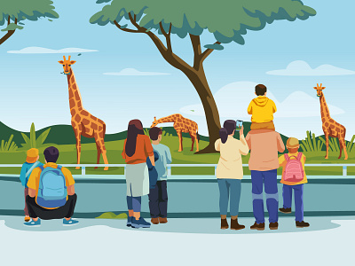 zoo character illustration illustartion vector zoo