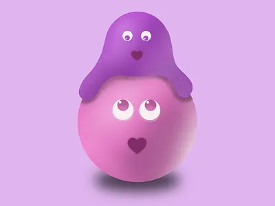 Cutie and The Ball procreate ball illustration