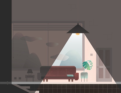 Room 2d apartament flat furniture hyggee illustration room