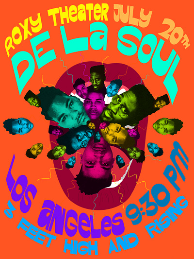 De La Soul Gig Poster collage handlettering illustration