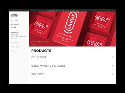 Durex Landing Page Concept design minimal type typography ui ux web website