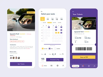 Movie Ticket Booking app design movie ticket booking ui uidesign ux