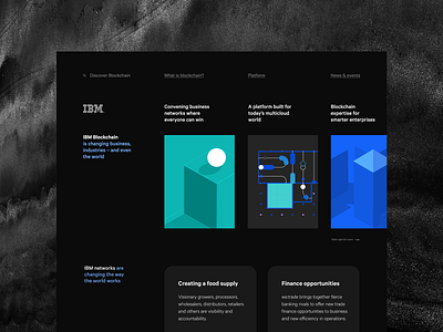 IBM dark concept blockchain concept dark design ibm landing network ui ux web