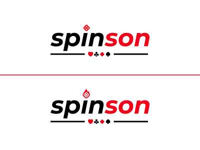 Spinson Logo Design branding cards casino dice gamble gambling game logo logo design spin