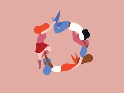 Women together stronger illustration women