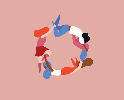 Women together stronger illustration women