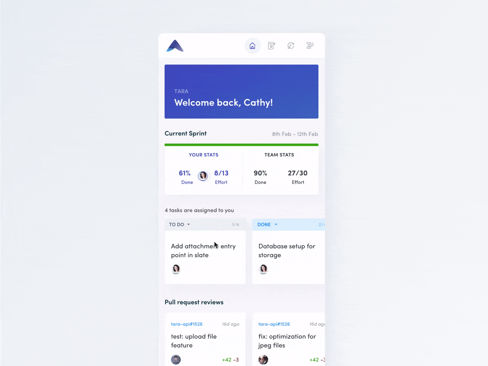 Task Card Animation animation card clean dashboard mobile mobile ui platform principle app principleapp productivity responsive design tasks ui ux