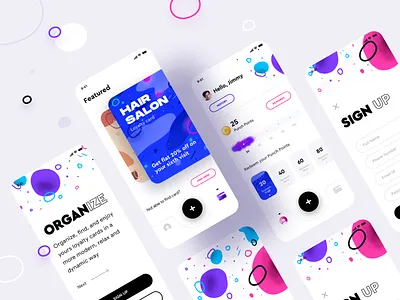Punch app all screens version 1 app branding cards create account email id password fonts illustration login logo loyalty card neel pattern texture phone number prakhar sharma signup ui user address ux vector