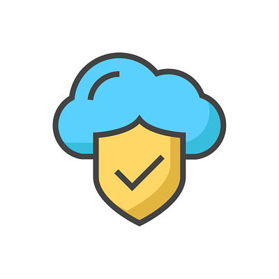 Cloud Protection accept cloud cloud computing data design icon icon design illustration logo protection safe security server shield