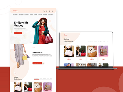 Landing Page UI, Gracey fashion landing page ui websites