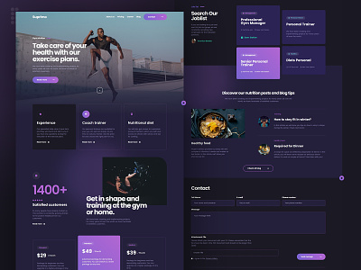 Suprimo - Website Gym / Training [12] blur color concept design food gradient graphic design gym health landing page minimalist personal trainer training ui ux web design webdesign website